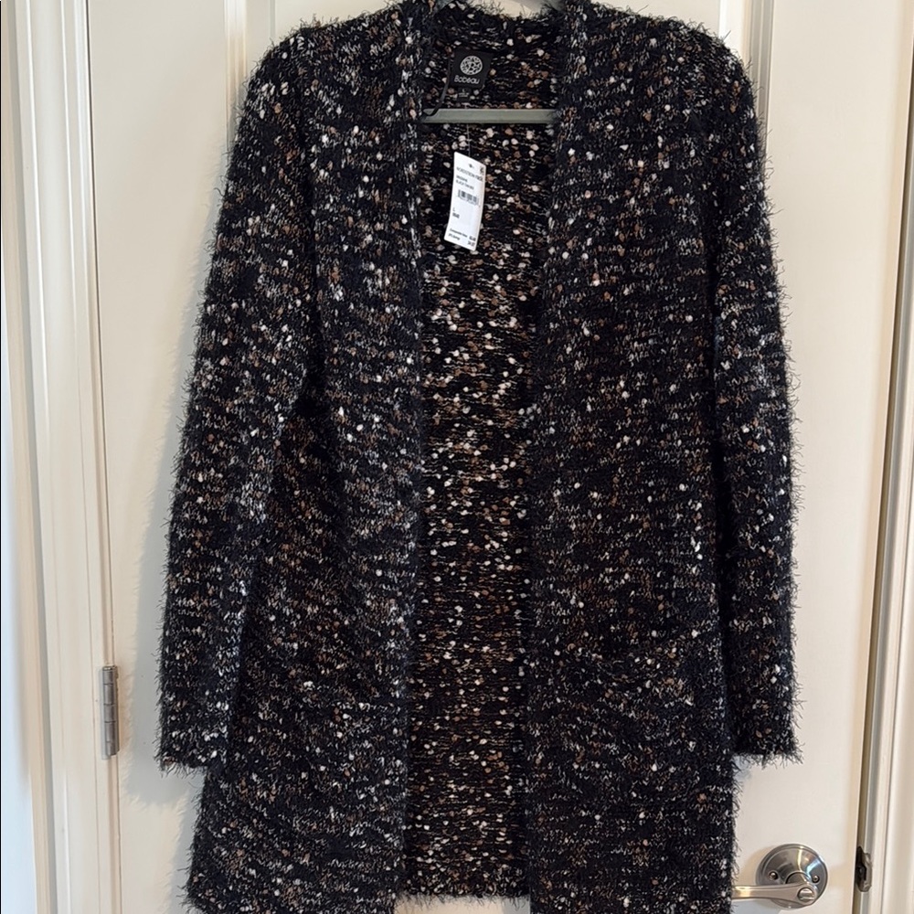 Bobeau Black and White Cozy Cardigan